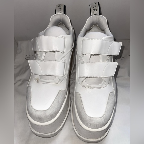 Stella McCartney White Velcro Platform Sneakers - Picture 3 of 7